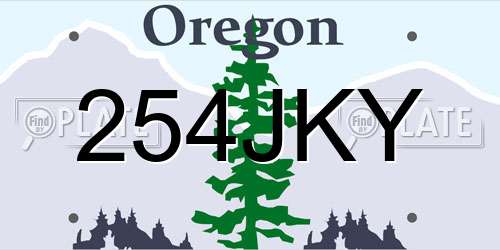 254JKY Oregon License Plate