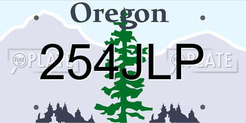 254JLP Oregon License Plate