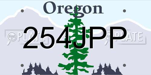 254JPP Oregon License Plate