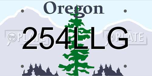 254LLG Oregon License Plate