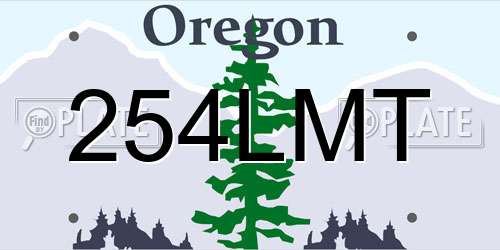 254LMT Oregon License Plate