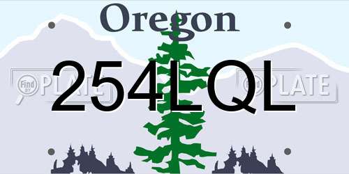 254LQL Oregon License Plate