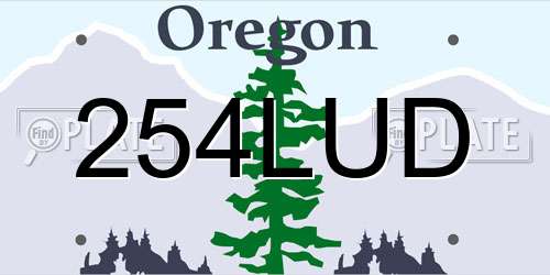254LUD Oregon License Plate