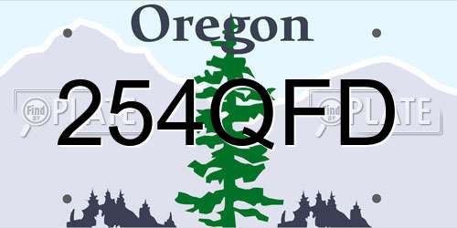 254QFD Oregon License Plate