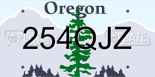 254QJZ Oregon License Plate
