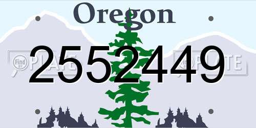 2552449 Oregon License Plate