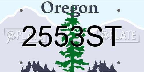 2553ST Oregon License Plate