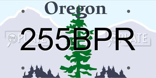 255BPR Oregon License Plate