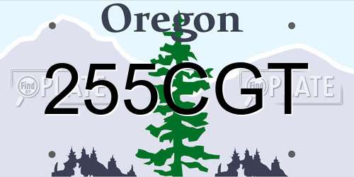 255CGT Oregon License Plate
