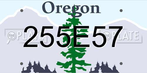 255E57 Oregon License Plate