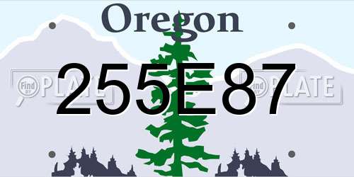 255E87 Oregon License Plate