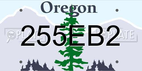 255EB2 Oregon License Plate