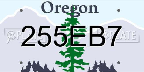 255EB7 Oregon License Plate