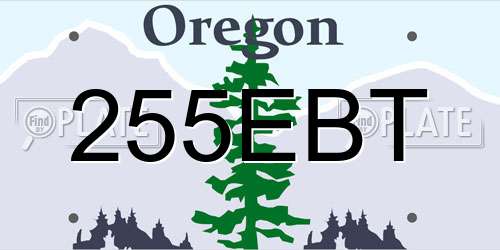 255EBT Oregon License Plate