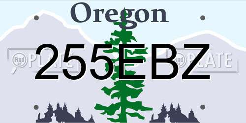 255EBZ Oregon License Plate