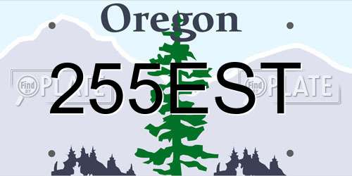255EST Oregon License Plate