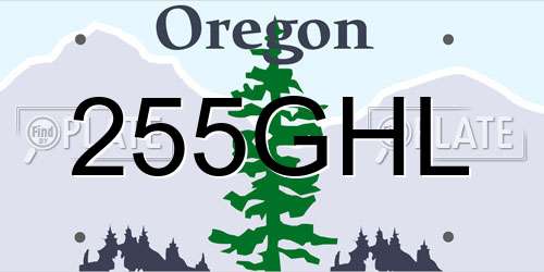 255GHL Oregon License Plate