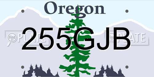 255GJB Oregon License Plate