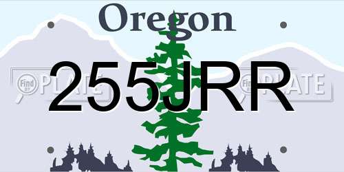 255JRR Oregon License Plate