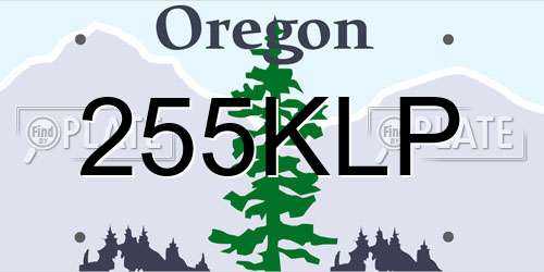 255KLP Oregon License Plate
