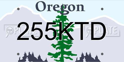 255KTD Oregon License Plate