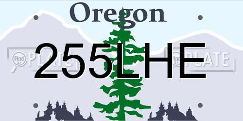 255LHE Oregon License Plate