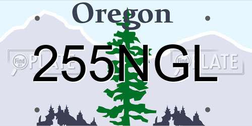 255NGL Oregon License Plate