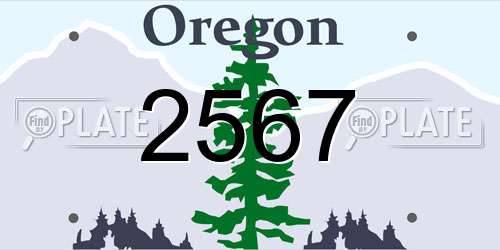2567 Oregon License Plate