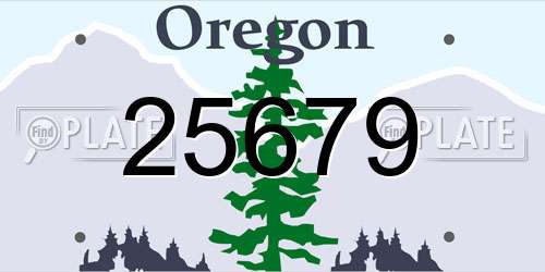 25679 Oregon License Plate