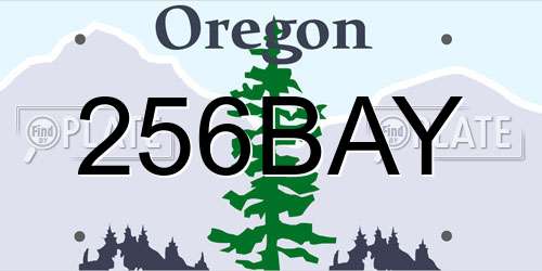 256BAY Oregon License Plate