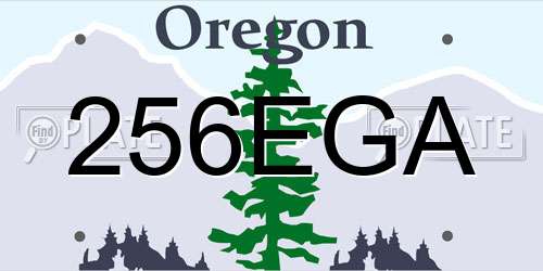 256EGA Oregon License Plate
