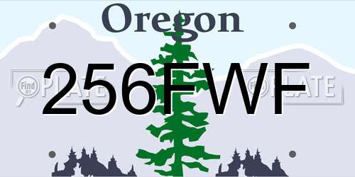 256FWF Oregon License Plate