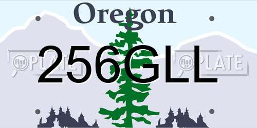 256GLL Oregon License Plate