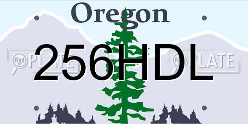 256HDL Oregon License Plate