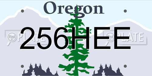 256HEE Oregon License Plate