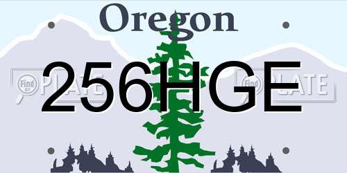 256HGE Oregon License Plate