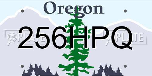 256HPQ Oregon License Plate