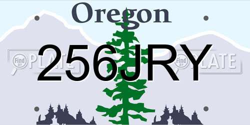 256JRY Oregon License Plate