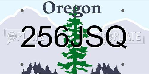 256JSQ Oregon License Plate
