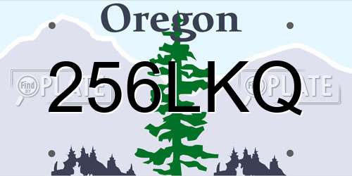 256LKQ Oregon License Plate