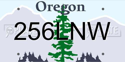 256LNW Oregon License Plate
