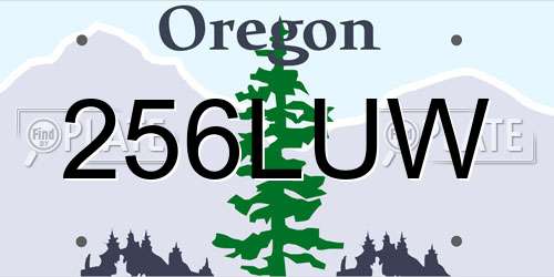 256LUW Oregon License Plate
