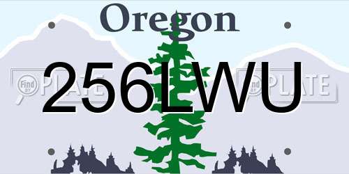 256LWU Oregon License Plate