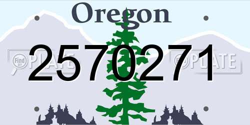 2570271 Oregon License Plate