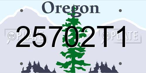 25702T1 Oregon License Plate