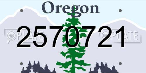 2570721 Oregon License Plate