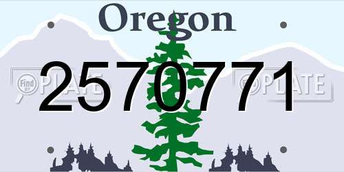 2570771 Oregon License Plate