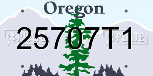 25707T1 Oregon License Plate
