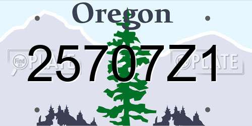 25707Z1 Oregon License Plate