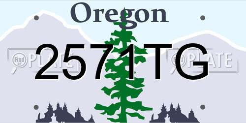2571TG Oregon License Plate